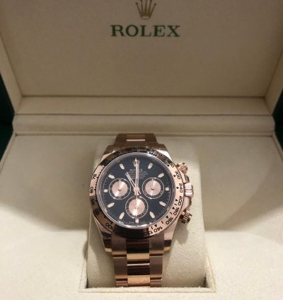 Rolex Daytona Cosmograph Daytona Black Dial Golden Rose 2020 Old Card
