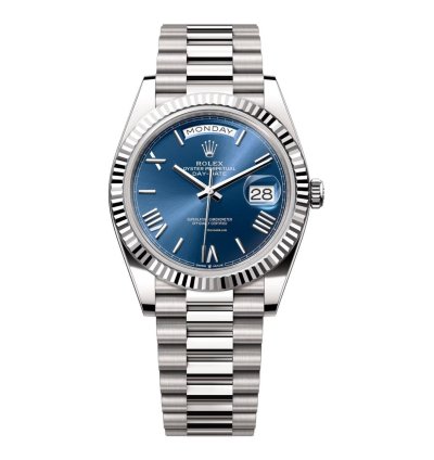 Rolex Day-date 40 40mm President 228239-0007 White Gold Watch Blue Roman Dial 2024