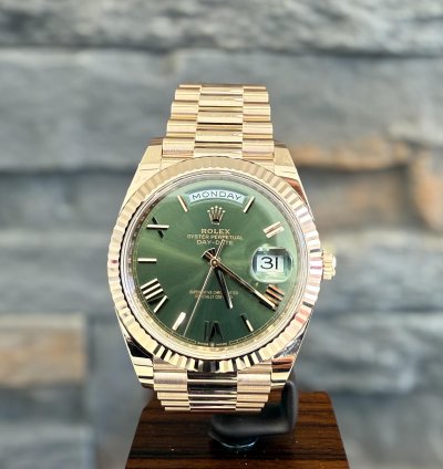 Rolex Day-date 40 40mm Ros Gold Green Dial New Ungetragen 01 2025