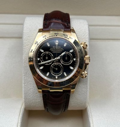 Rolex Daytona Cosmograph Daytona Black Dial Leather Strap 2019 Old Card
