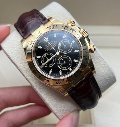 Rolex Daytona Cosmograph Daytona Black Dial Leather Strap 2019 Old Card