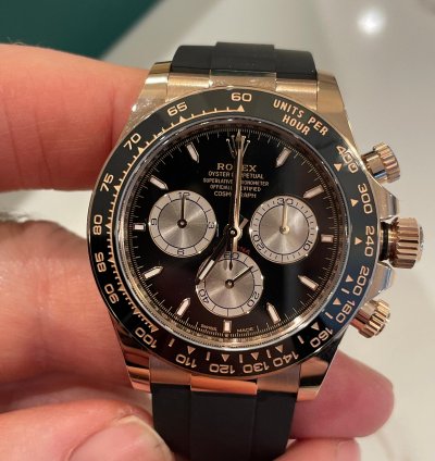 Rolex Daytona Cosmograph Daytona Black Dial Rose Gold Oysterflex 2024