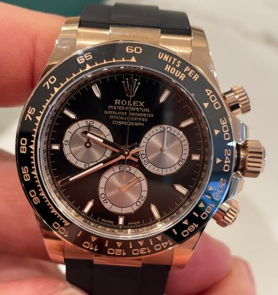 Rolex Daytona Cosmograph Daytona Black Dial Rose Gold Oysterflex 2024