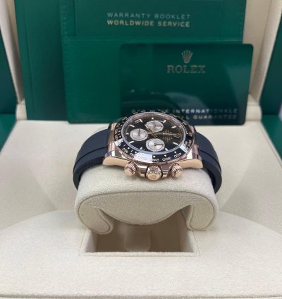 Rolex Daytona Cosmograph Daytona Black Sundust Index Dial Oysterflex Strap 126515ln