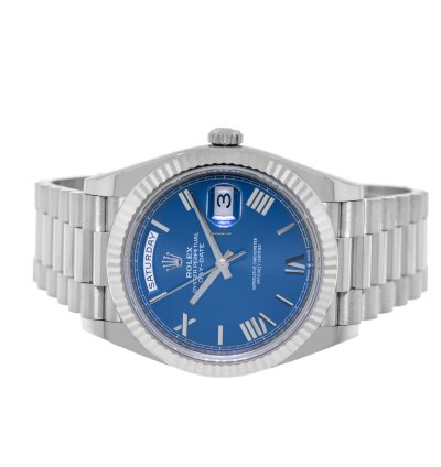 Rolex Day-date 40 40mm White Gold Blue Roman Dial President 228239