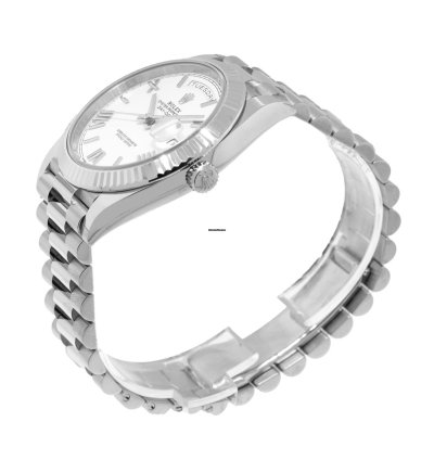 Rolex Day-date 40 40mm White Gold White Roman Dial President 228239