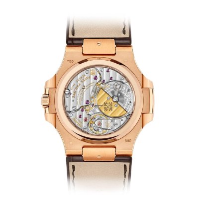Patek Philippe Nautilus 5712r Moon Phase Rose Gold Brown Leather Strap 2023