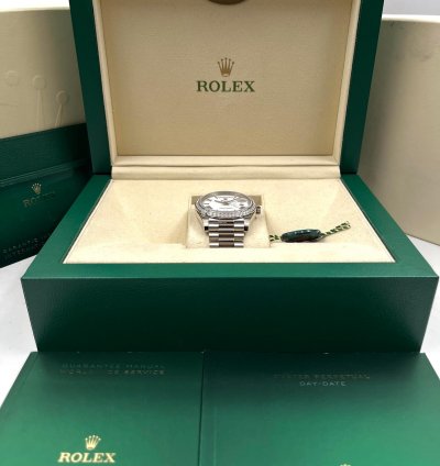 Rolex Day-date 40 40mm White Roman Dial White Gold Bracelet 228349rbr Unworn 2022