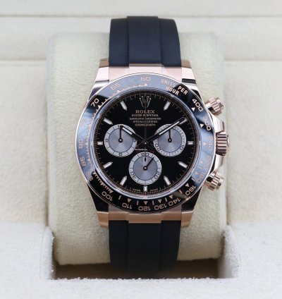 Rolex Daytona Cosmograph Daytona Everose Gold Oysterflex Black Dial 126515ln