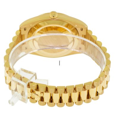 Rolex Day-date 40 40mm Yellow Gold Green Ombre Roman Dial Fluted Bezel 228238