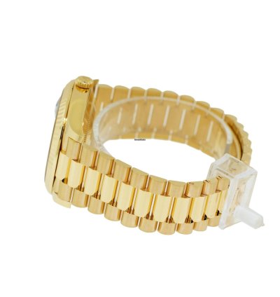 Rolex Day-date 40 40mm Yellow Gold Green Roman Dial Fluted Bezel 228238