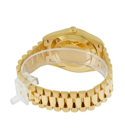 Rolex Day-date 40 40mm Yellow Gold Green Roman Dial Fluted Bezel 228238