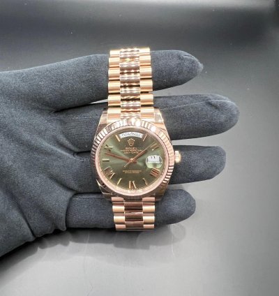 Rolex Day-date 40 Arabic Calendar Very Rare Olive Green Dial Full Rose Gol 40mm