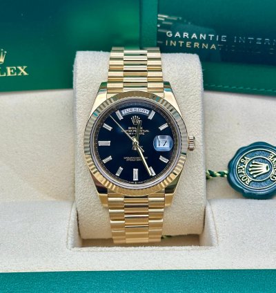 Rolex Day-date 40 Black Baguette