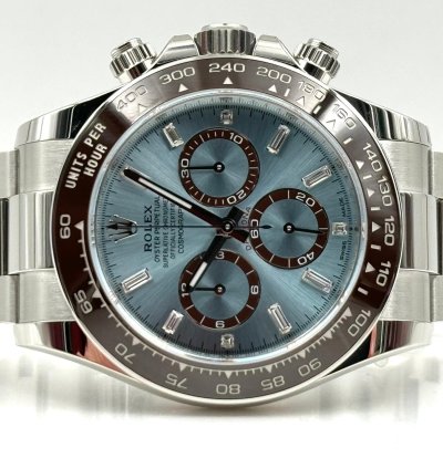 Rolex Daytona Cosmograph Daytona Ice Blue Baguette Dial Platinum Bracelet 126506a Unworn 2024