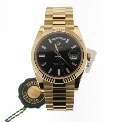 Rolex Day-date 40 Black Diamond Baguette Dial 228238