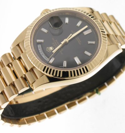 Rolex Day-date 40 Black Diamond Baguette Dial 228238