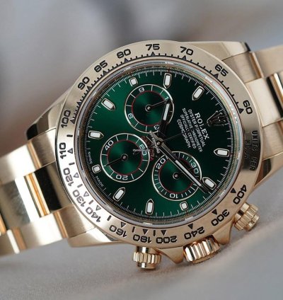Rolex Daytona Cosmograph Daytona In Yellow Gold Green Dial - 116508-0013