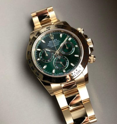 Rolex Daytona Cosmograph Daytona In Yellow Gold Green Dial - 116508-0013