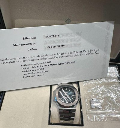 Patek Philippe Nautilus 5726 1a-014 Annual Calendar Stainless Steel Blue Dial 2019