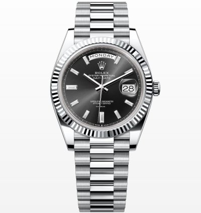Rolex Day-date 40 Black Diamond Baguette Dial Unworn