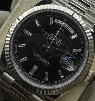 Rolex Day-date 40 Black Diamond Dial Unworn
