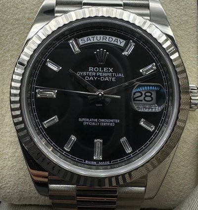 Rolex Day-date 40 Black Diamond Dial Unworn