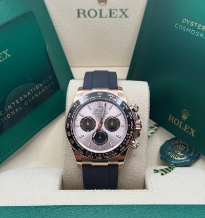 Rolex Daytona Cosmograph Daytona New 2023 Pink Sundust Dial 18k Rose Gold Case Ceramic Bezel Oysterflex