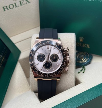 Rolex Daytona Cosmograph Daytona New 2023 Pink Sundust Dial 18k Rose Gold Case Ceramic Bezel Oysterflex