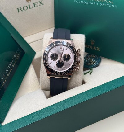 Rolex Daytona Cosmograph Daytona New 2023 Pink Sundust Dial 18k Rose Gold Case Ceramic Bezel Oysterflex