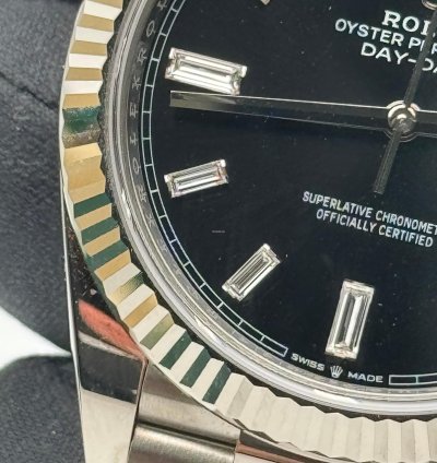 Rolex Day-date 40 Black Diamond Set Dial White Gold