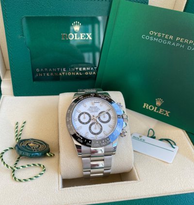 Rolex Daytona Cosmograph Daytona New 2023 White Panda Dial Black Ceramic Bezel - Stainless Steel