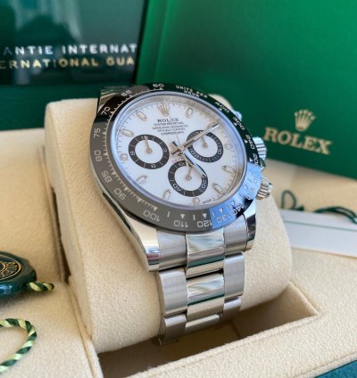 Rolex Daytona Cosmograph Daytona New 2023 White Panda Dial Black Ceramic Bezel - Stainless Steel