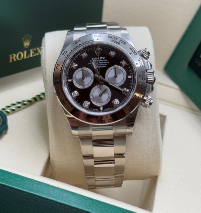 Rolex Daytona Cosmograph Daytona New 2025 Black Diamond Dial Silver Subdial White Gold Oyster Bracelet