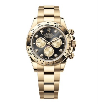 Rolex Daytona Cosmograph Daytona New 2025 Bright Black Diamond Dial Yellow Gold Oyster Bracelet