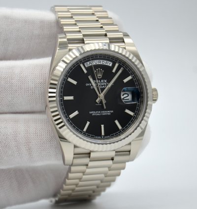 Rolex Day-date 40 Black Stick Dial