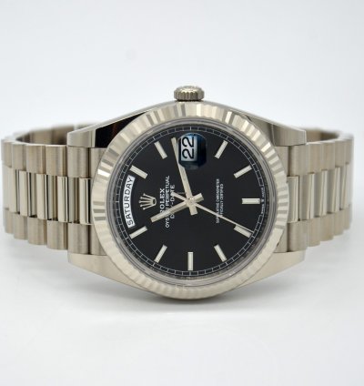 Rolex Day-date 40 Black Stick Dial