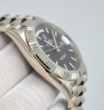 Rolex Day-date 40 Black Stick Dial