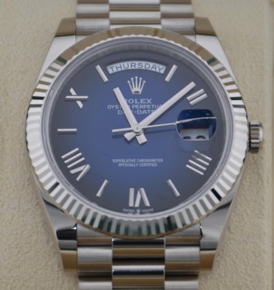 Rolex Day-date 40 Blue Ombr Dial White Gold 2024 New Release