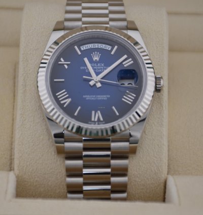 Rolex Day-date 40 Blue Ombr Dial White Gold 2024 New Release