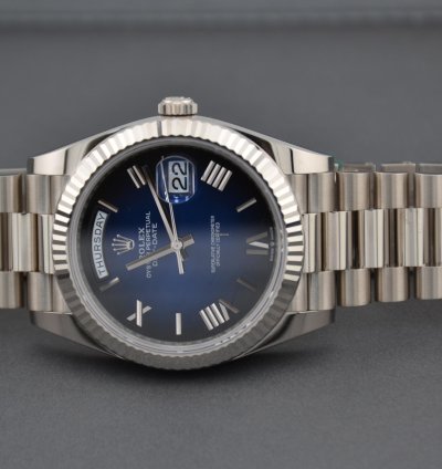 Rolex Day-date 40 Blue Ombr Dial White Gold 2024 New Release