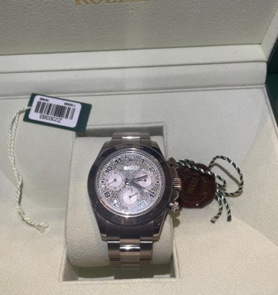 Rolex Daytona Cosmograph Daytona Or Blanc Cadran Diamant Coffret Et Certificat Origine