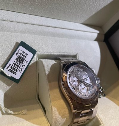 Rolex Daytona Cosmograph Daytona Or Blanc Cadran Diamant Coffret Et Certificat Origine