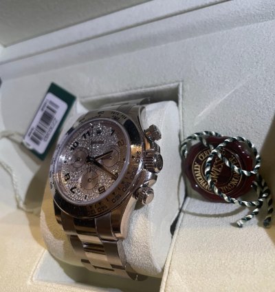 Rolex Daytona Cosmograph Daytona Or Blanc Cadran Diamant Coffret Et Certificat Origine