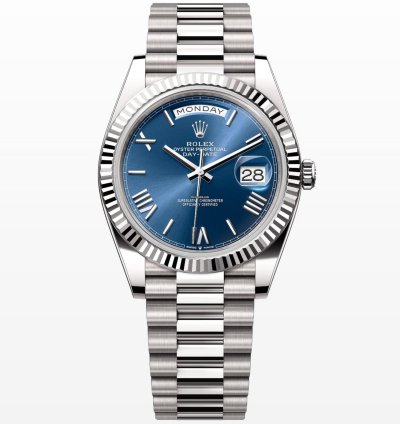Rolex Day-date 40 Blue Roman Dial Unworn