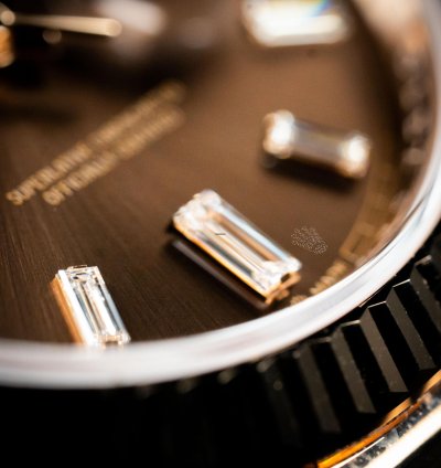 Rolex Day-date 40 Brown Dial Baguette Diamond Markers
