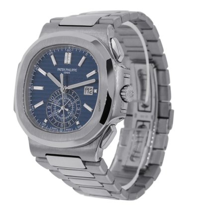 Patek Philippe Nautilus 5976 1g 18k White Gold 40th Anniversary Blue Diamond Dial 44 Mm