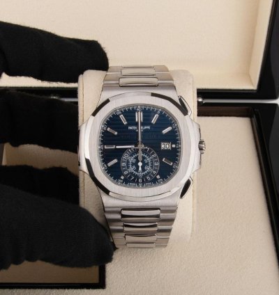 Patek Philippe Nautilus 5976 1g 18k White Gold 40th Anniversary Blue Diamond Dial 44 Mm