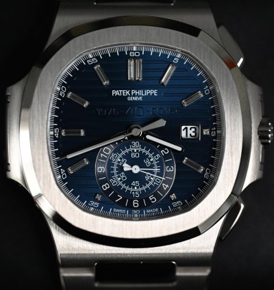 Patek Philippe Nautilus 5976 1g Chronograph 40th Anniversary White Gold Blue Dial Baguette Markers 44mm