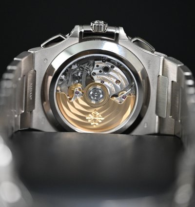 Patek Philippe Nautilus 5976 1g Chronograph 40th Anniversary White Gold Blue Dial Baguette Markers 44mm